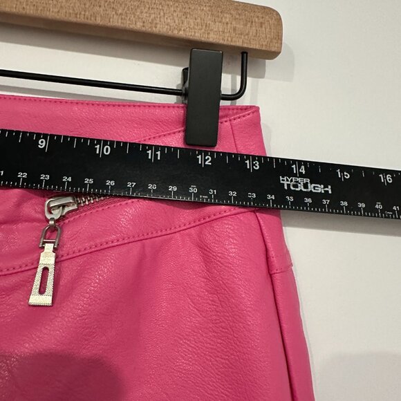 I. AM. GIA Reika Pink Faux Leather Pants XS Flared Mid Waist Y2K - Picture 5 of 15